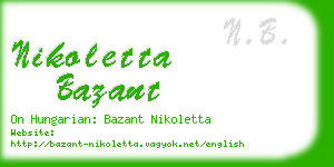 nikoletta bazant business card